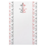 Fleur Heart Crown - Pink Stationery Design