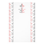 Fleur Heart Crown - Pink Stationery Design