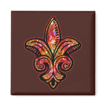 Fleur Medieval - Red Refrigerator Magnets