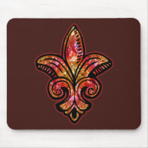 Fleur Medieval - Red Mouse Pads