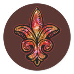 Fleur Medieval - Red Round Sticker