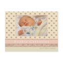 Fleur Pink/Rosy Brown • Birth Announcement postcards