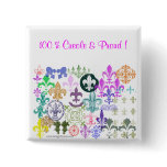 fleurdelis, 100 % Creole & Proud ! Button