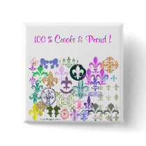 fleurdelis, 100 % Creole & Proud ! buttons