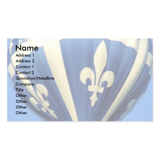 Fleurdelisé template business card (front side)