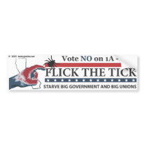 Flick the Tick - California Proposition Edition bumper stickers by heebyjeebie Flick the Tick - California Proposition Edition bumper stickers