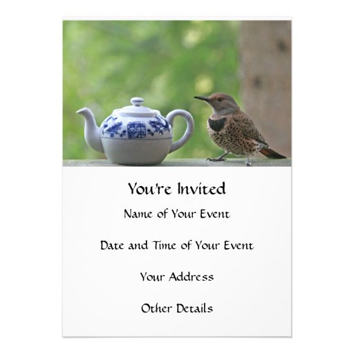 Flicker and Teapot Custom Invitations