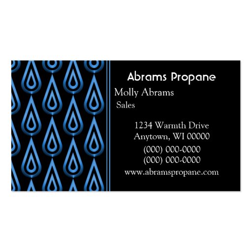 Flickering Flames Business Card, Electric Blue (front side)