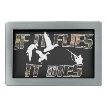 Flies it Dies Rectangular Belt Buckle