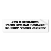 flies spread disease bumper stickers