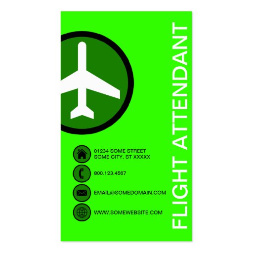FLIGHT ATTENDANT bubbles Business Card Template