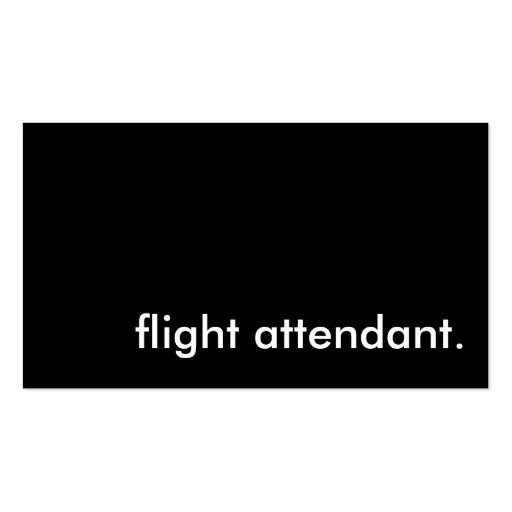 flight attendant. business card (front side)