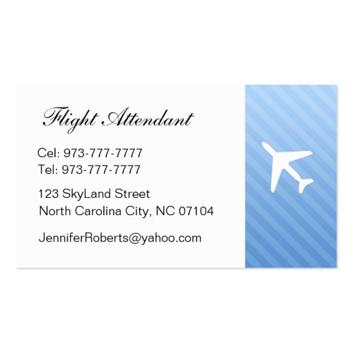 Flight Attendant Business Cards (back side)