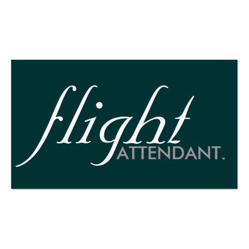 flight attendant. (color and font customizable) business card templates (front side)