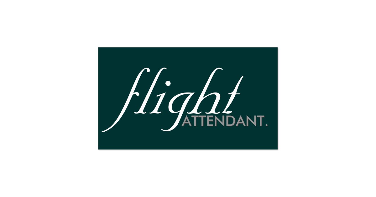 flight attendant. (color and font customizable) business card | Zazzle