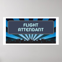 Flight Attendant Marquee Print