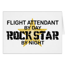Flight Attendant Rock Star Greeting Cards