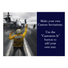Flight Deck of Aircraft Carrier Personalized Invitation