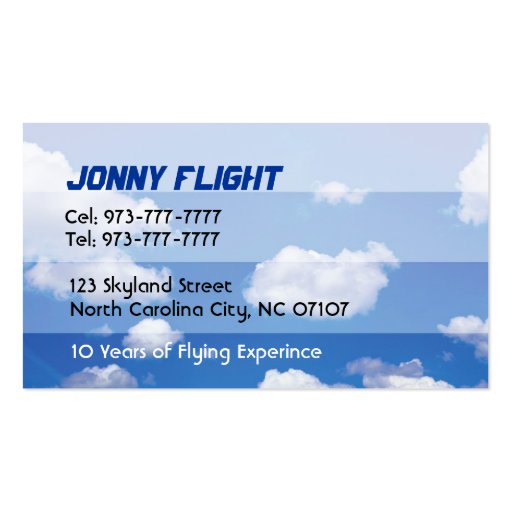 Flight Instructor business cards (back side)