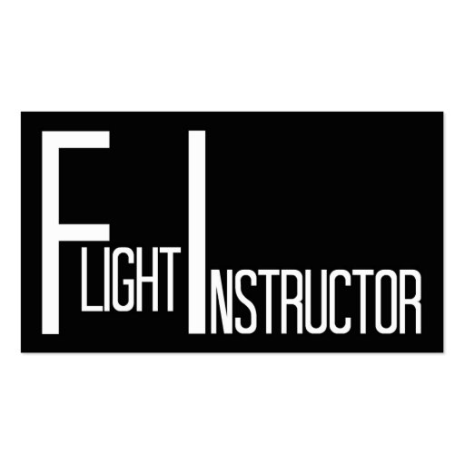 Flight Instructor Word Business Card (front side)