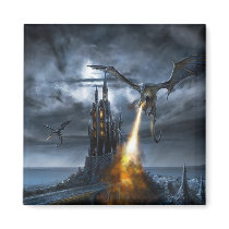 Flight Of The Dragon - Square Magnet