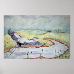 Flight of the Great Blue Heron Print
