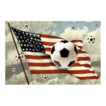 Flight of the Soccer Balls US flag Soccer Futebol posters