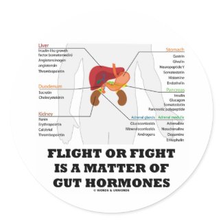 Flight Or Fight Is A Matter Of Gut Hormones sticker