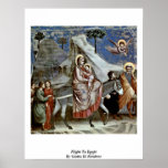 Flight To Egypt By Giotto Di Bondone Print