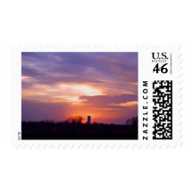 Flint Hills sunset Postage Stamp