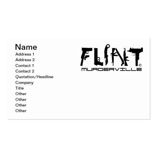 Flint Michigan Murderville Business Cards