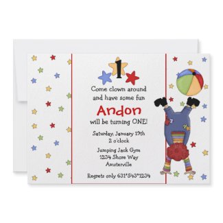 Flip Clown Invitation invitation