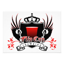 flip cup champion royal crest custom invites
