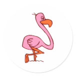 Flip Flamingo Round Stickers