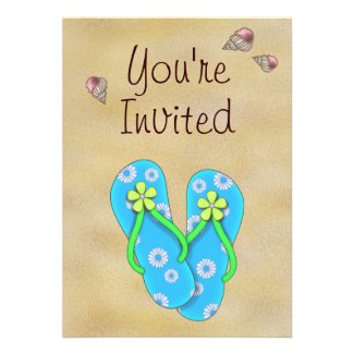 Flip Flop and Beach Birthday Party Invitation
