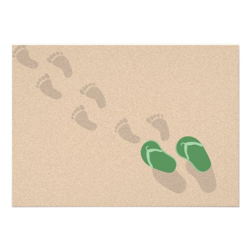 Flip Flop and Flamingo Baby Shower Custom Announcements
