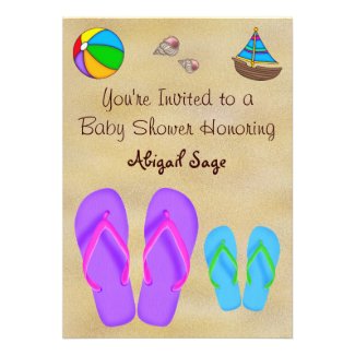 Flip Flop Baby Shower Invitations for Boys