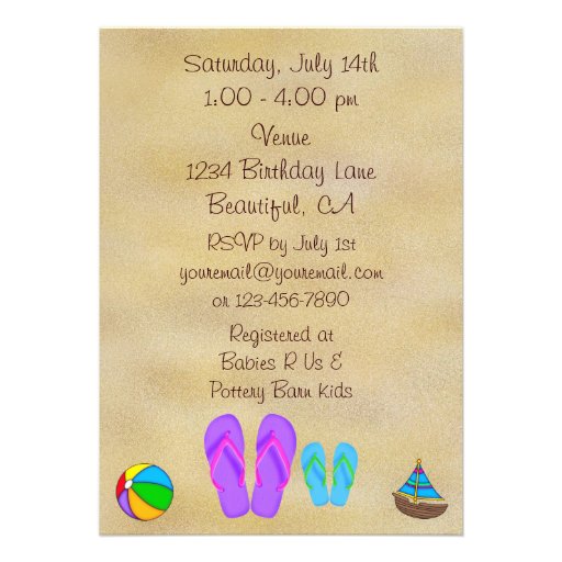 Flip Flop Baby Shower Invitations for Boys