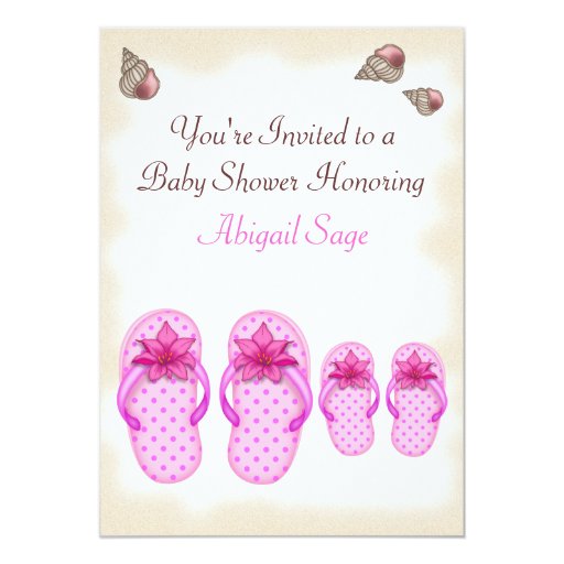 flip flop baby shower invitations for girls 5 quot x 7 flip flop baby announcement
