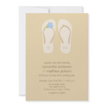 Flip Flop Beach Wedding Invitations -Blue Flower