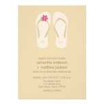 Flip Flop Beach Wedding Invitations -Pink Flower