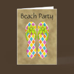 Flip Flop Chevron Party Invitation Greeting Cards