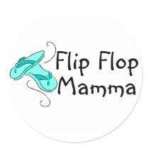 Flip Flop Mamma Round Sticker