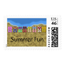 Flip Flop Ocean Postage Stamp