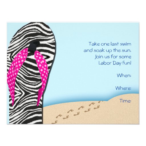 Flip Flop on the Beach Party Invitation (front side)