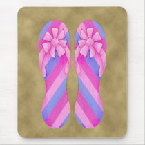 Flip Flop Pink Stripes Mousepad