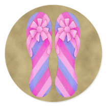 Flip Flop Pink Stripes Sticker