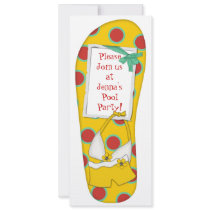 Flip Flop Pool party Birthday Invitation