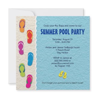 Flip Flop Pool Party invitation