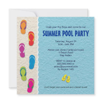 Flip Flop Pool Party Invitation